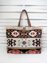 CARAVAN - WEAVE CELLS shoulder bag -ecru
