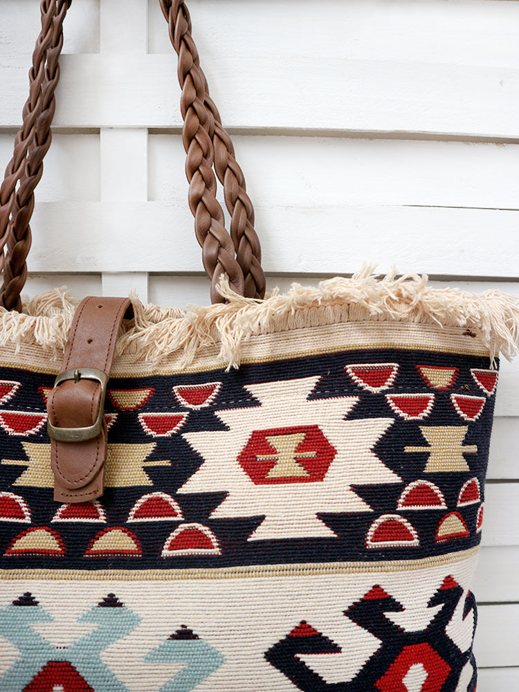 CARAVAN - WEAVE CELLS shoulder bag -ecru