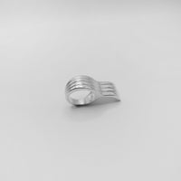 RIB WAVES ring - sterling silver