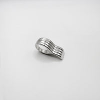 RIB WAVES ring - sterling silver