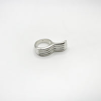 RIB WAVES ring - sterling silver