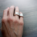 RIB WAVES ring - sterling silver
