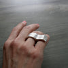 RIB WAVES ring - sterling silver