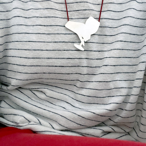 WINE IS FINE necklace - sterling silver
