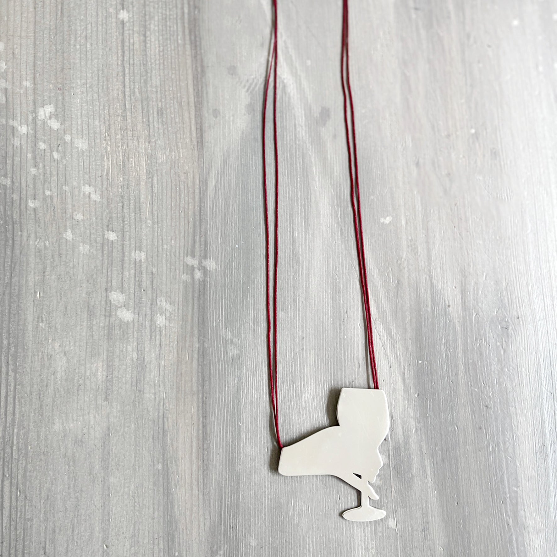WINE IS FINE necklace - sterling silver