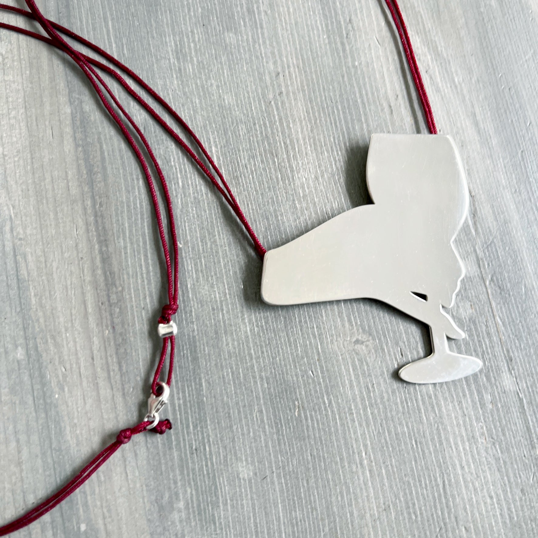 WINE IS FINE necklace - sterling silver