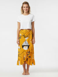 BATTLE DROID wrap skirt with frill hem
