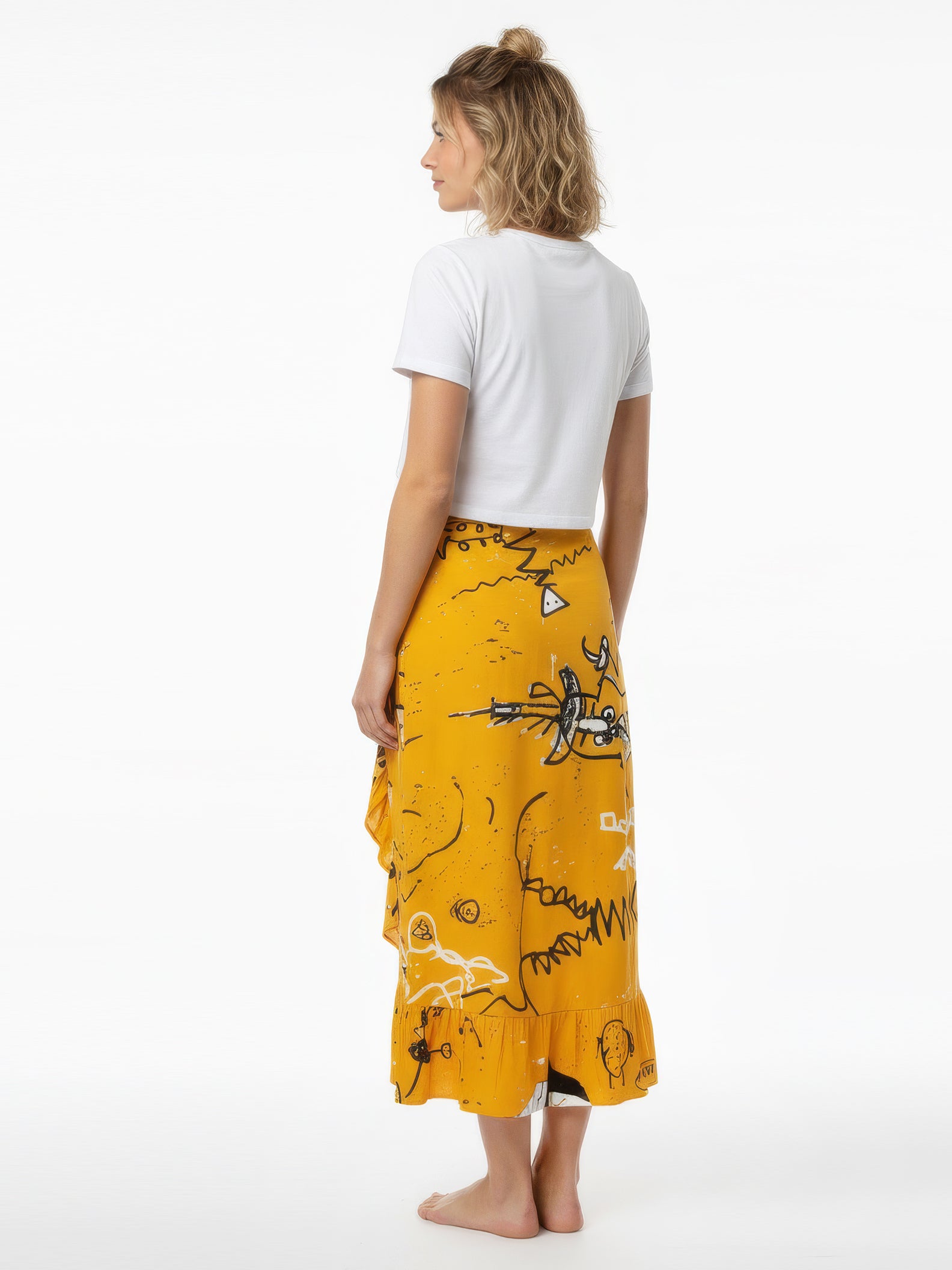 BATTLE DROID wrap skirt with frill hem