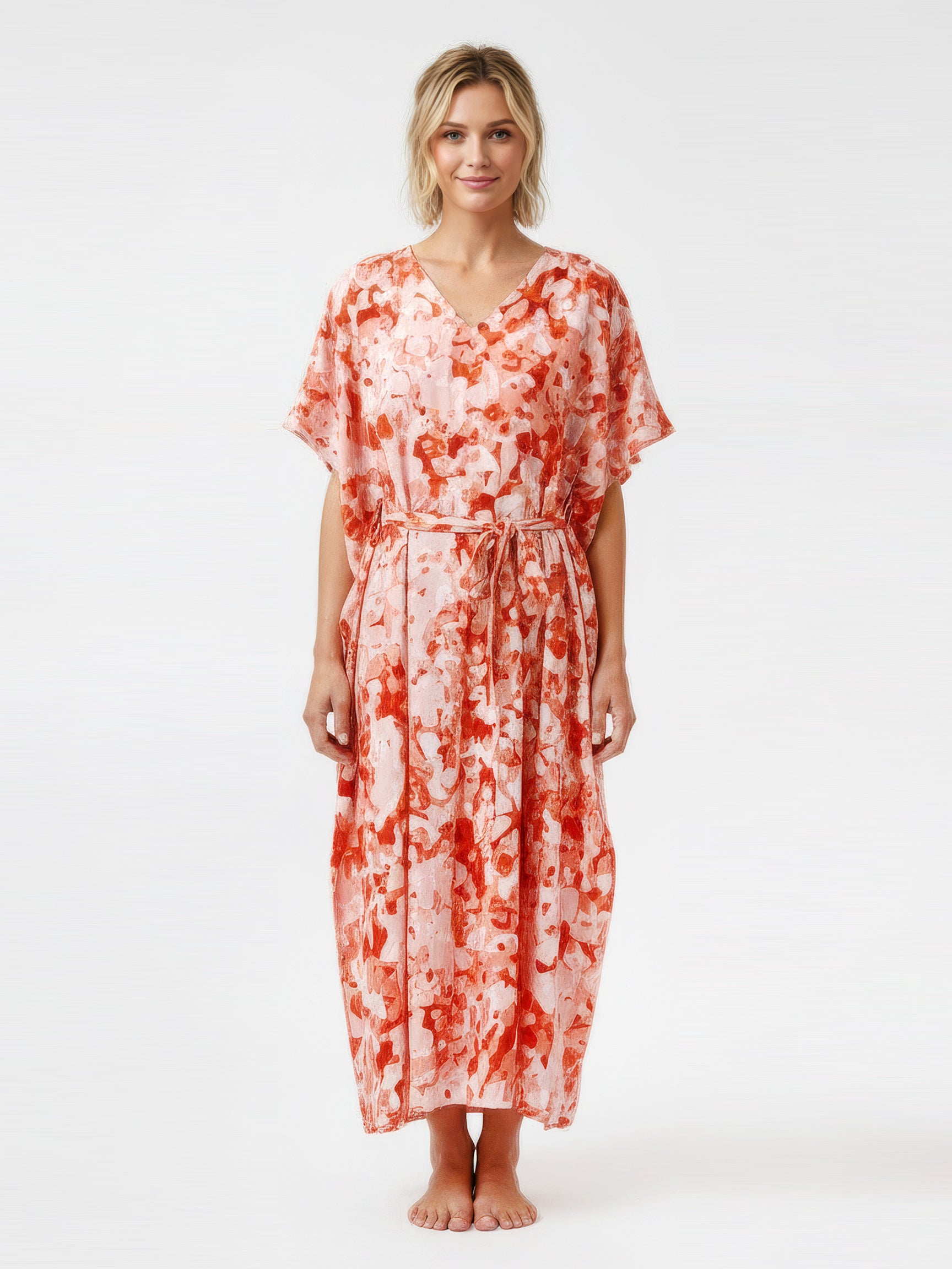 SALT BLOOM belted caftan dress