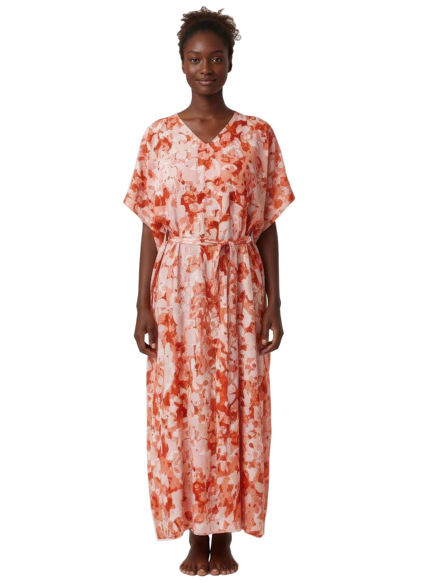 SALT BLOOM belted caftan dress
