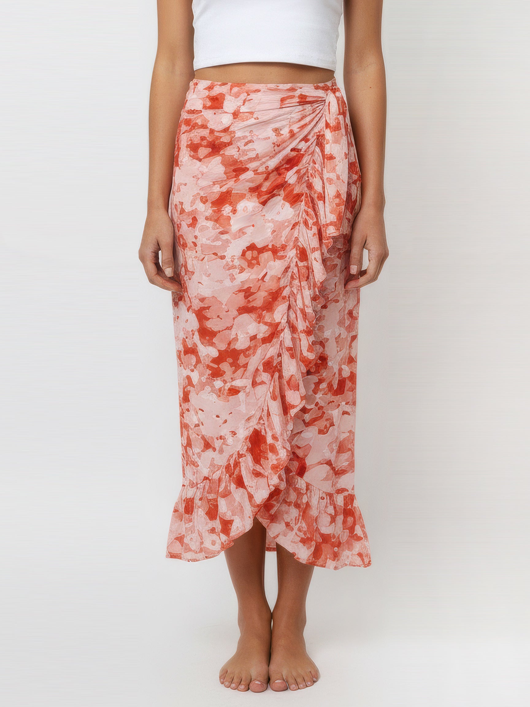 SALT BLOOM wrap skirt with frill hem