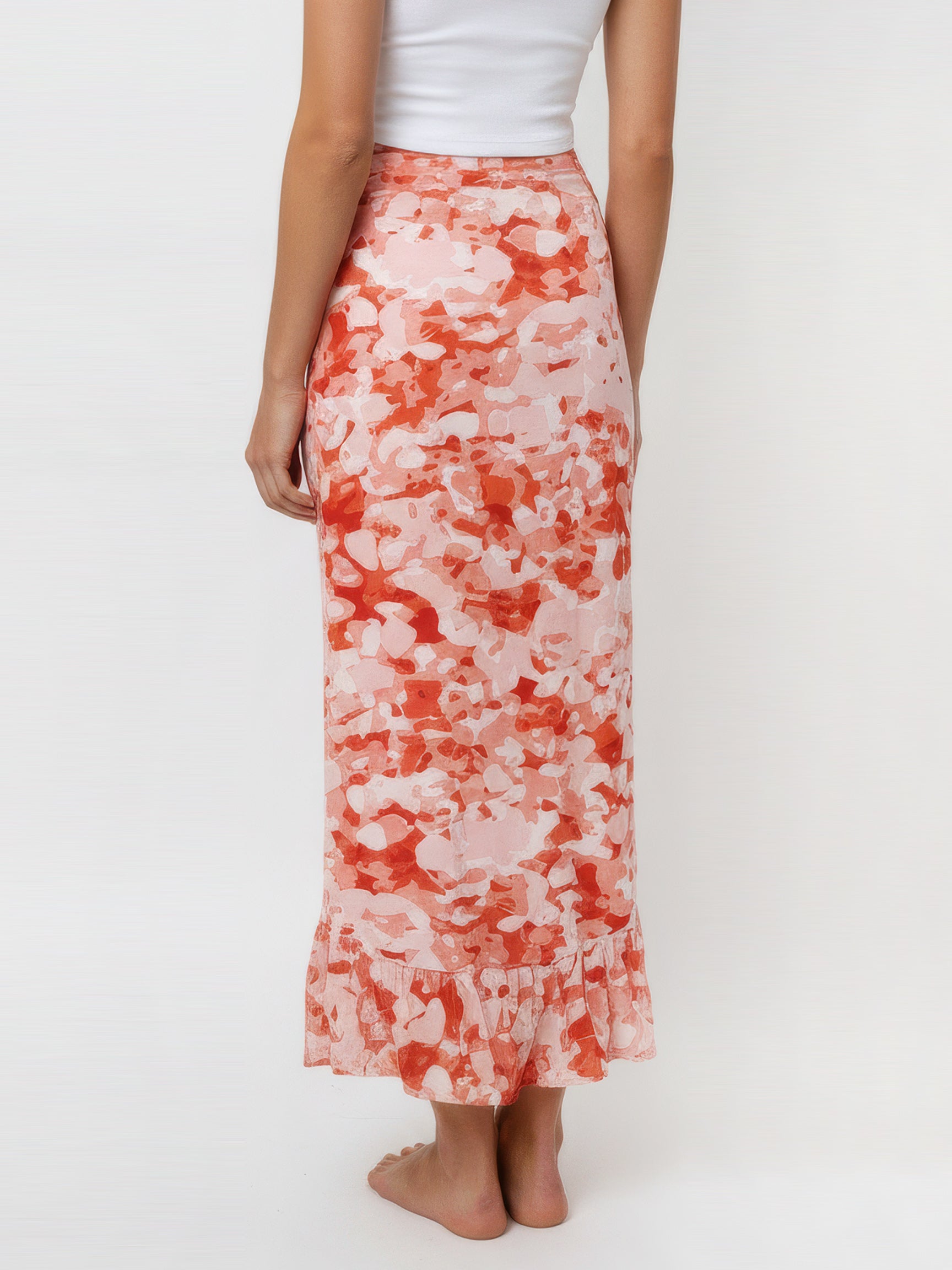 SALT BLOOM wrap skirt with frill hem
