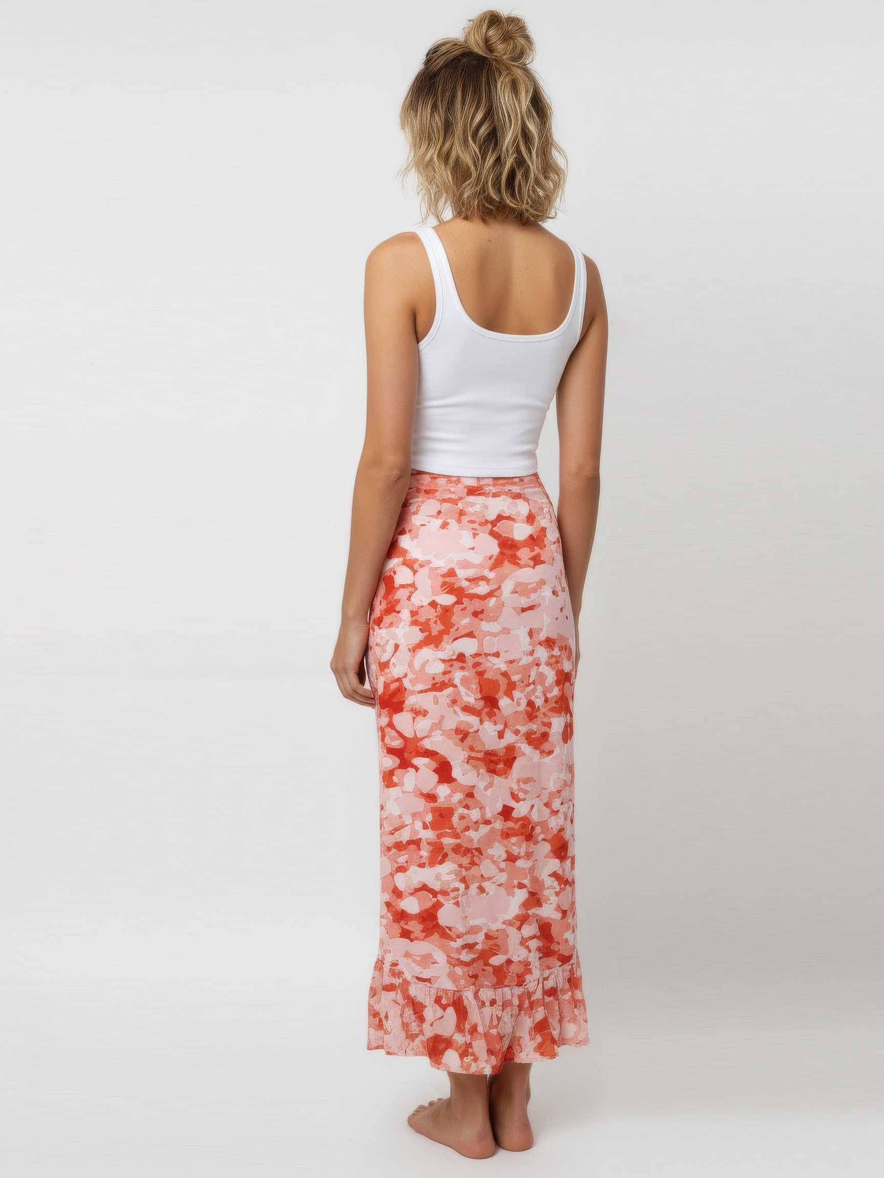 SALT BLOOM wrap skirt with frill hem