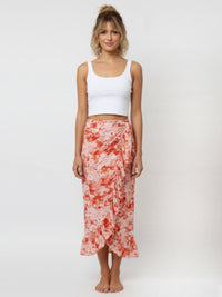 SALT BLOOM wrap skirt with frill hem