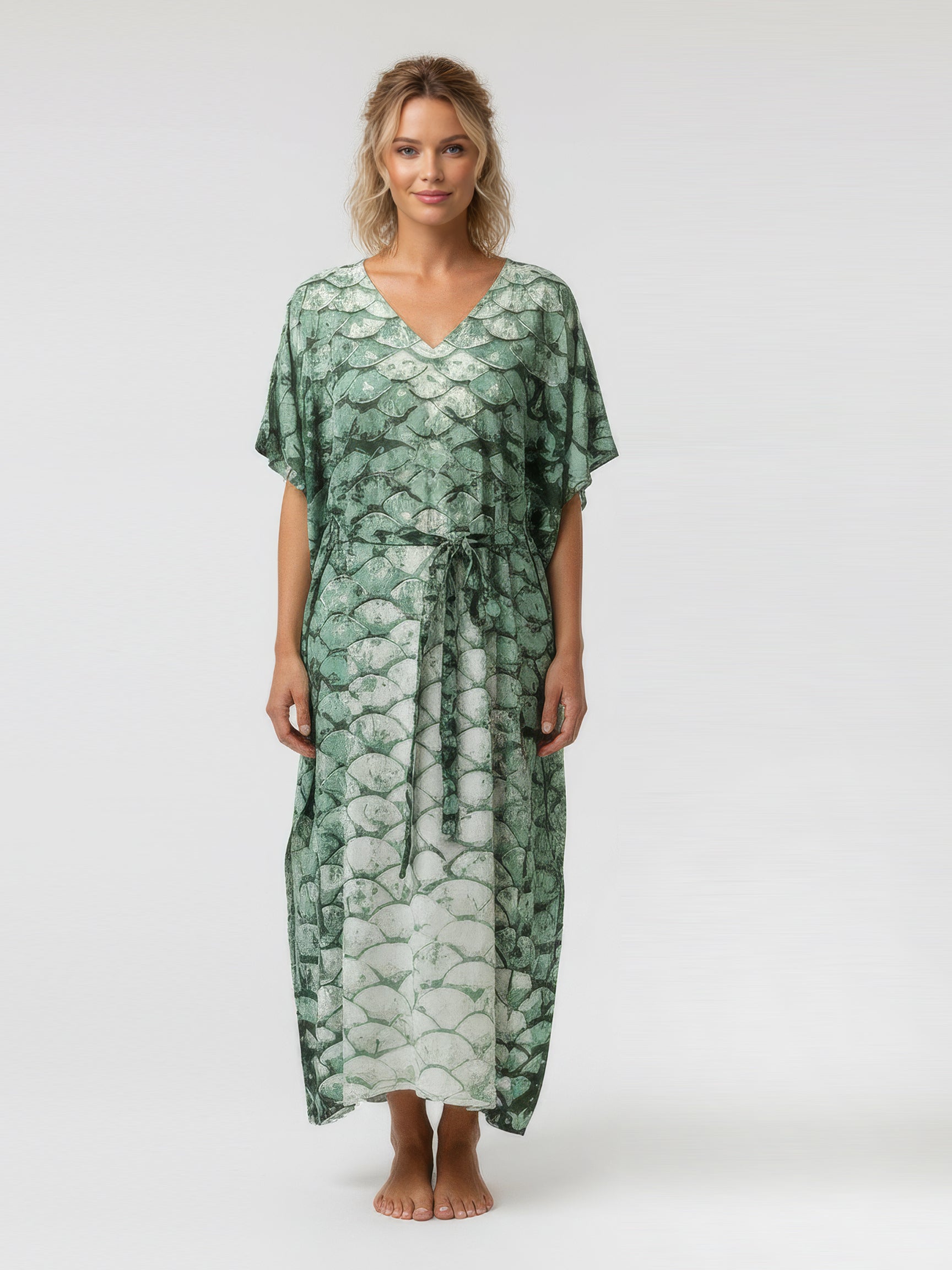 MERMAID belted caftan dress