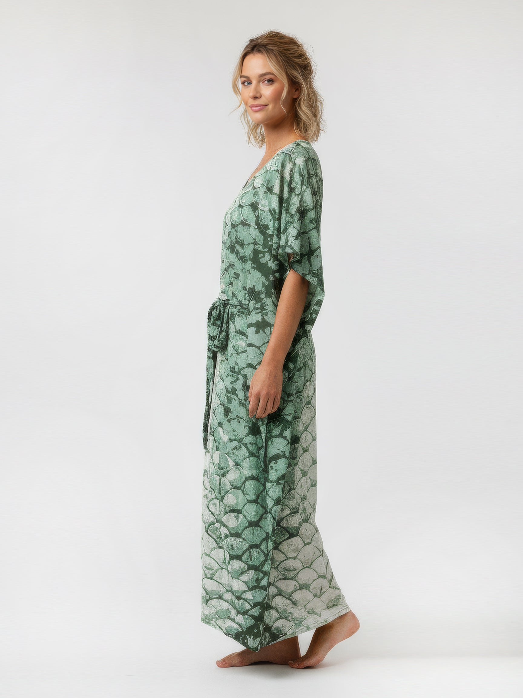 MERMAID belted caftan dress