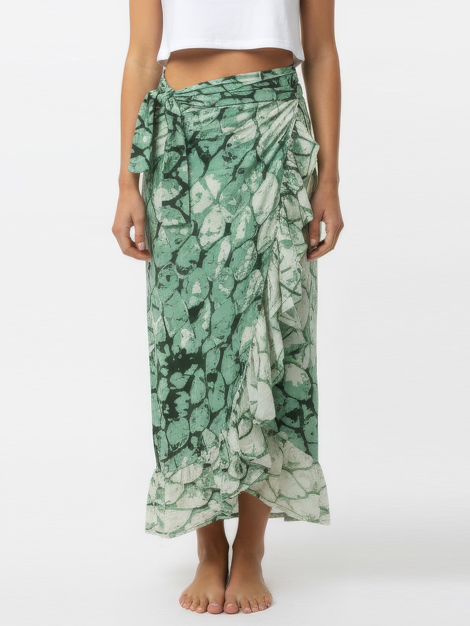 MERMAID wrap skirt with frill hem