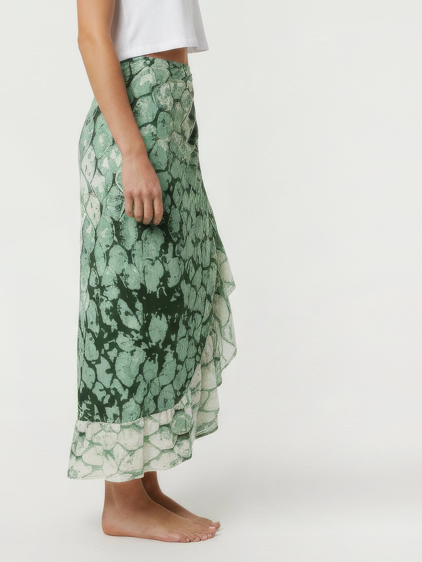 MERMAID wrap skirt with frill hem