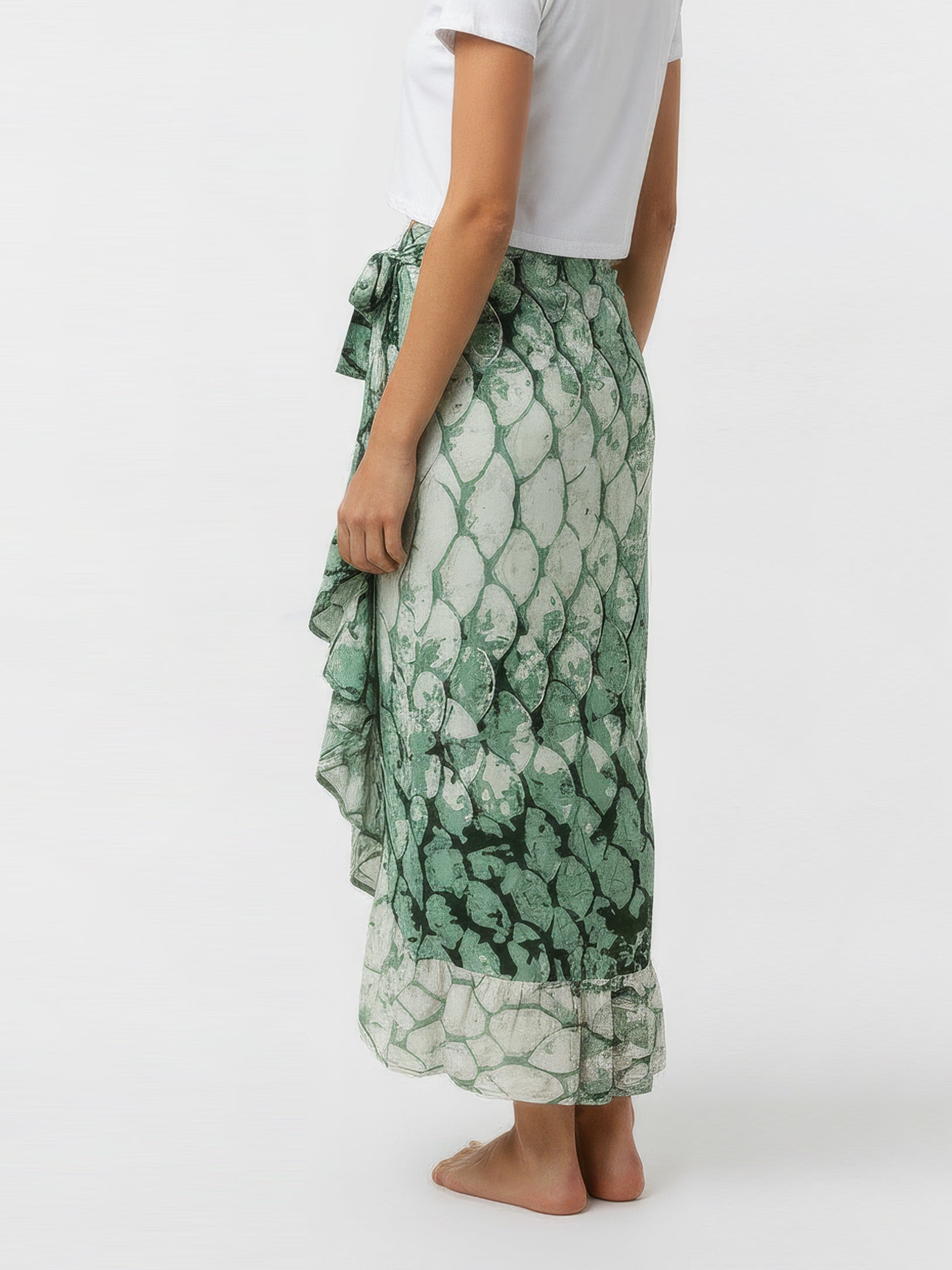 MERMAID wrap skirt with frill hem