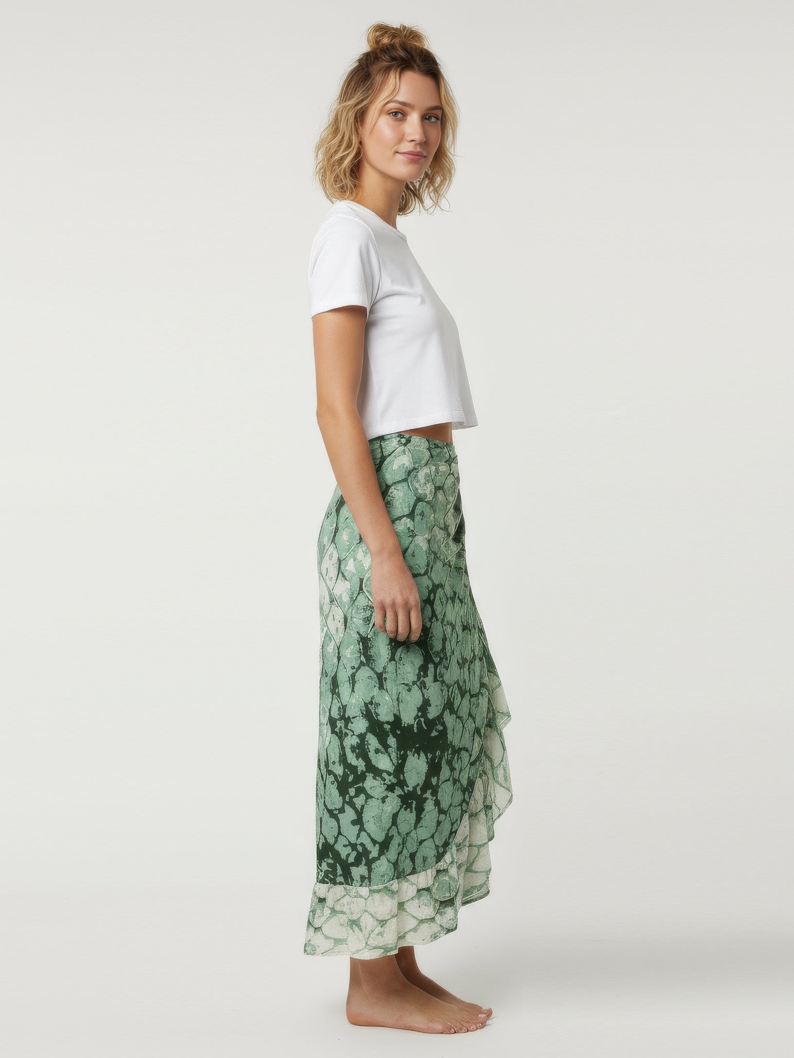 MERMAID wrap skirt with frill hem