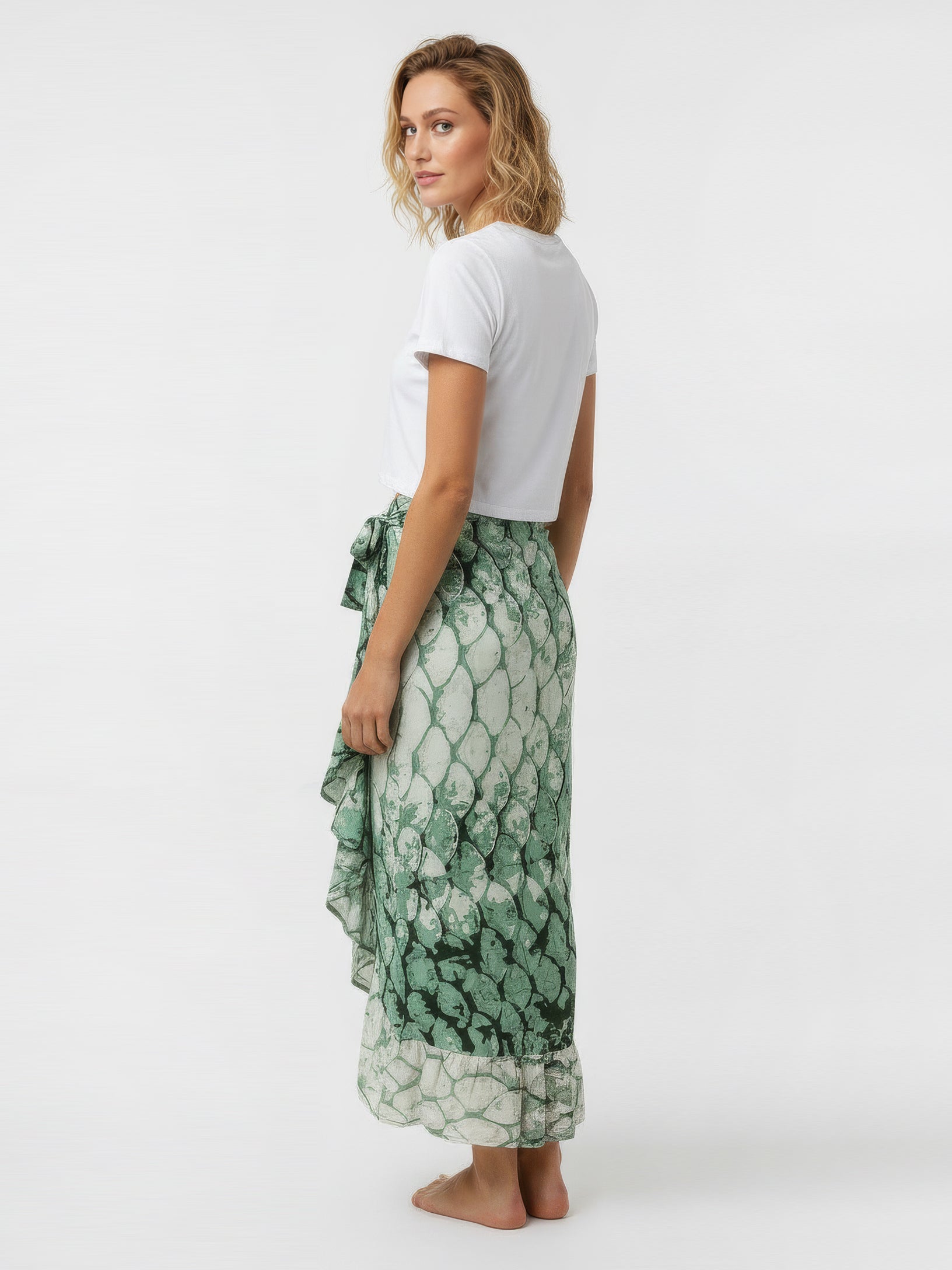 MERMAID wrap skirt with frill hem