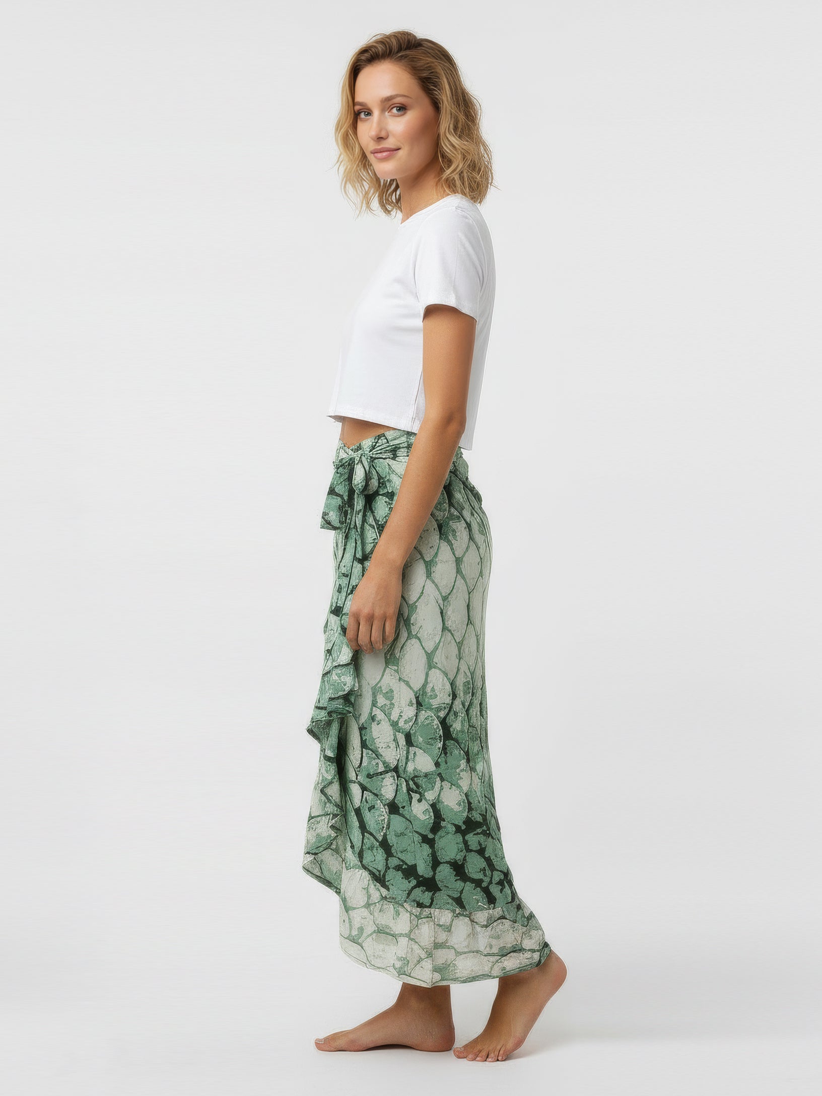 MERMAID wrap skirt with frill hem