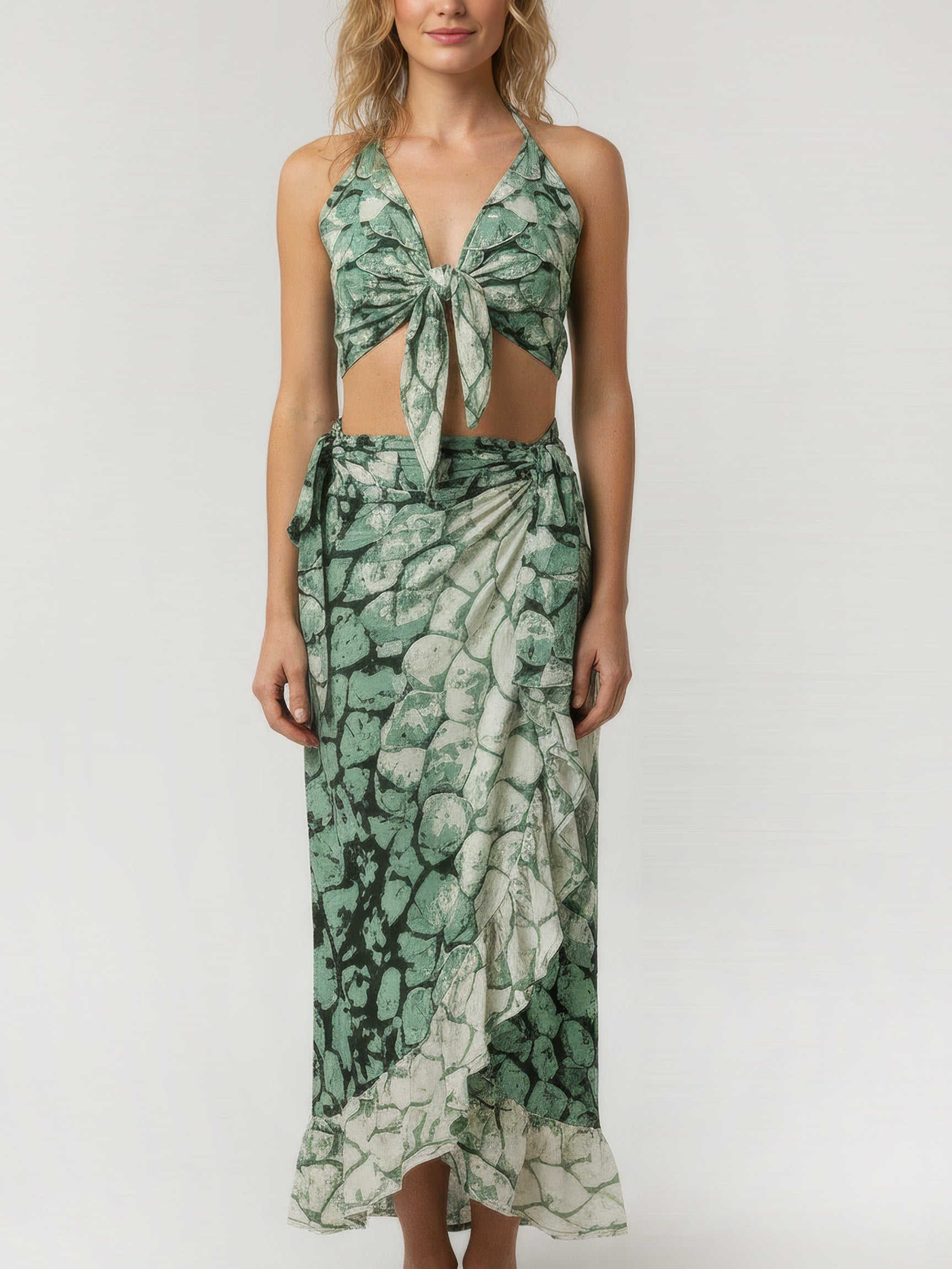 MERMAID wrap skirt with frill hem