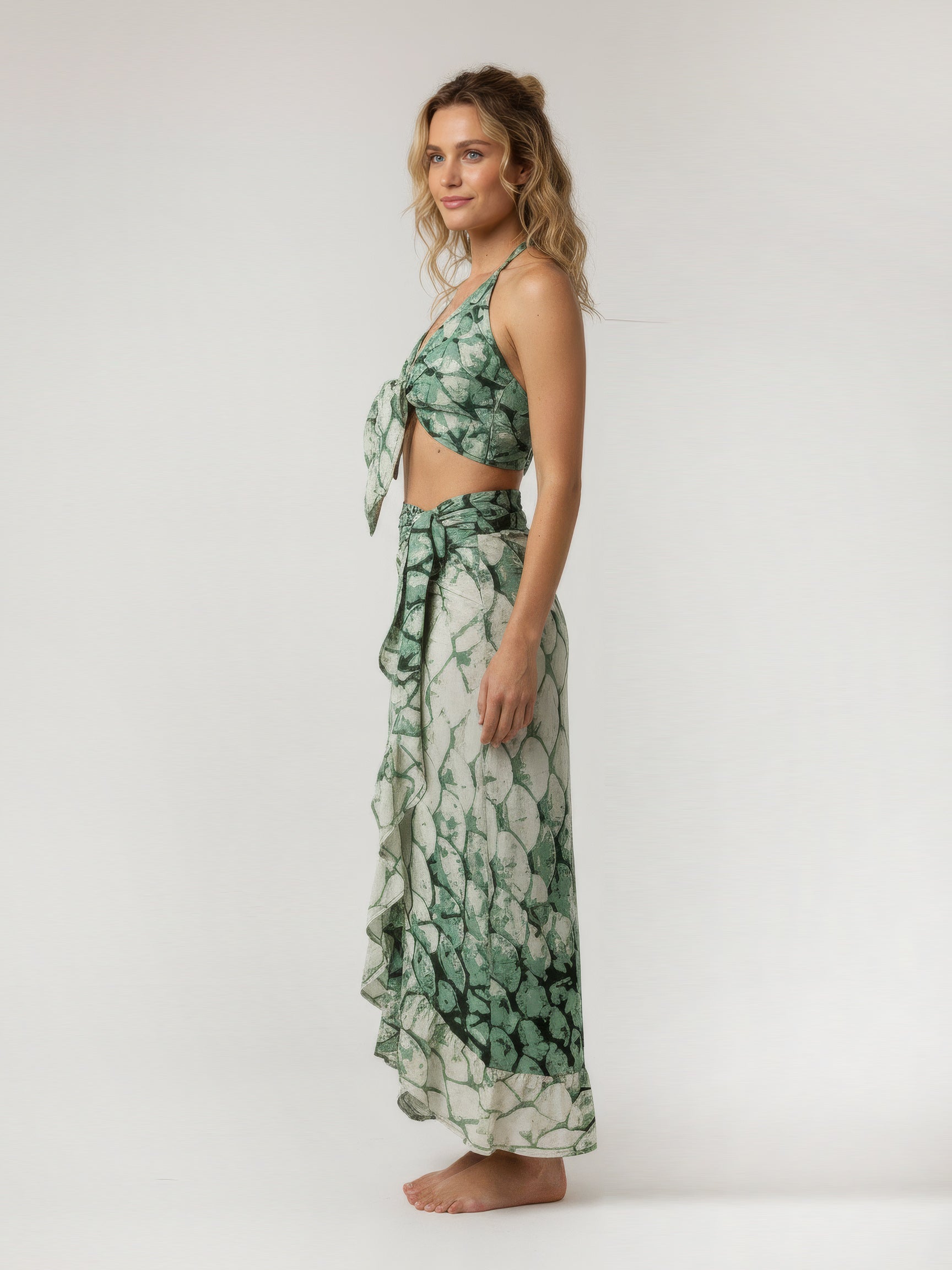 MERMAID wrap skirt with frill hem