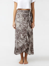 TELENDOS wrap skirt with frill hem