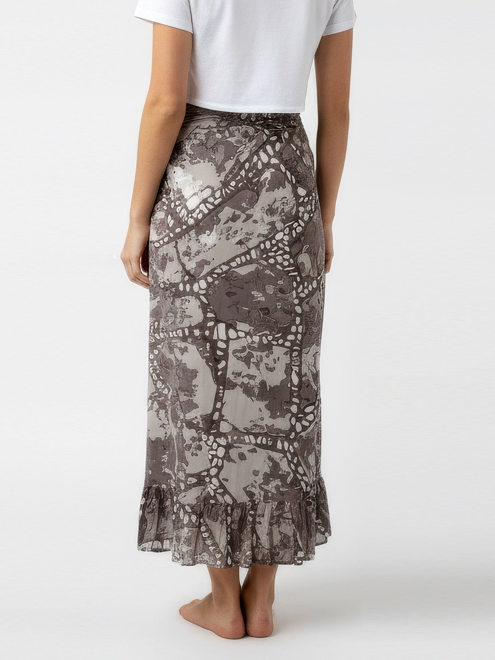 TELENDOS wrap skirt with frill hem