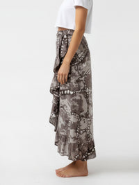 TELENDOS wrap skirt with frill hem