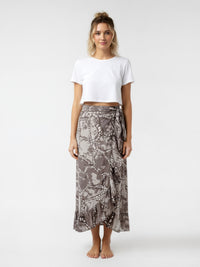 TELENDOS wrap skirt with frill hem