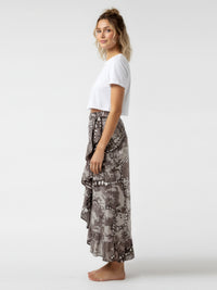 TELENDOS wrap skirt with frill hem