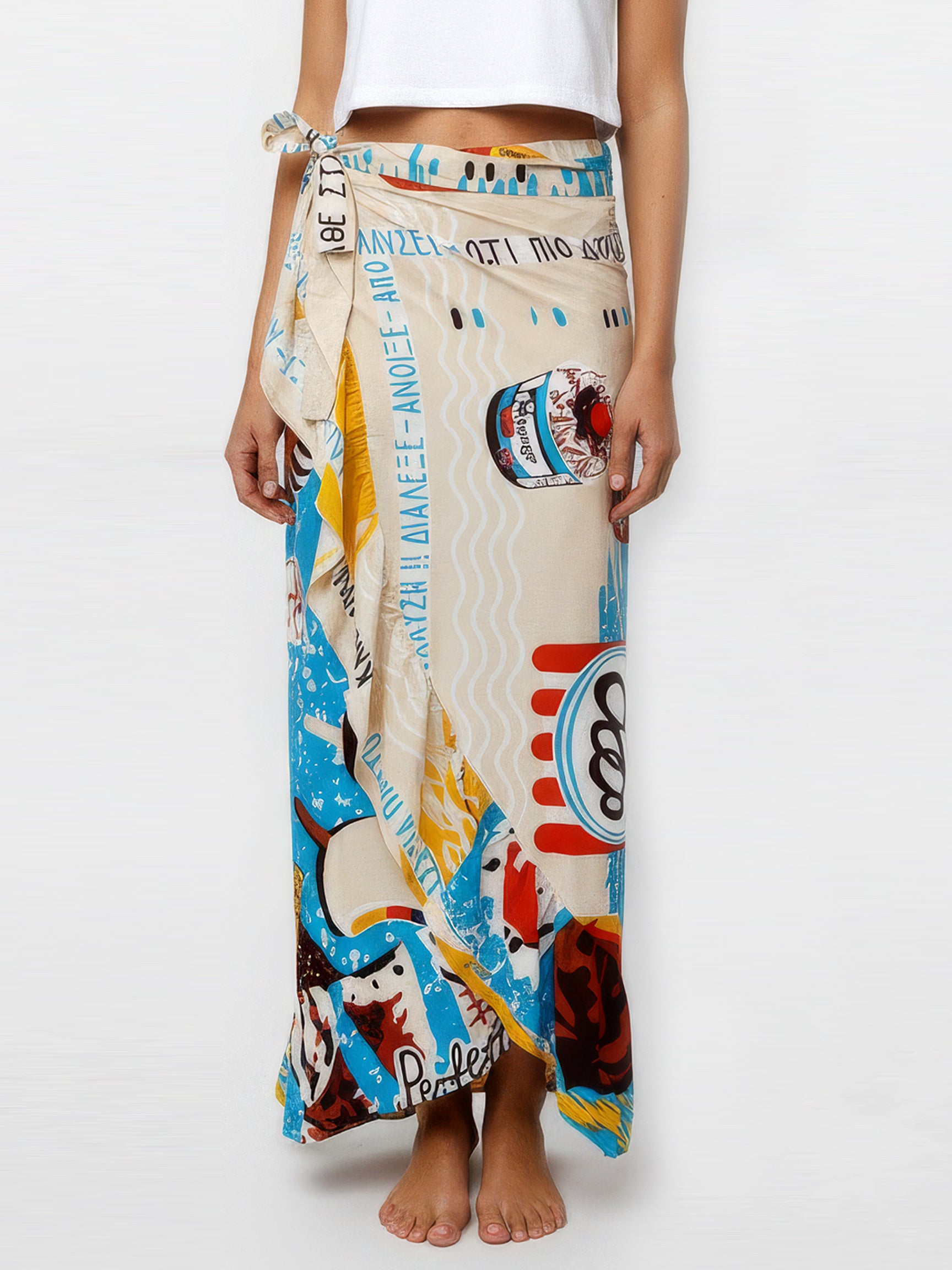 GELATO wrap skirt with frill hem