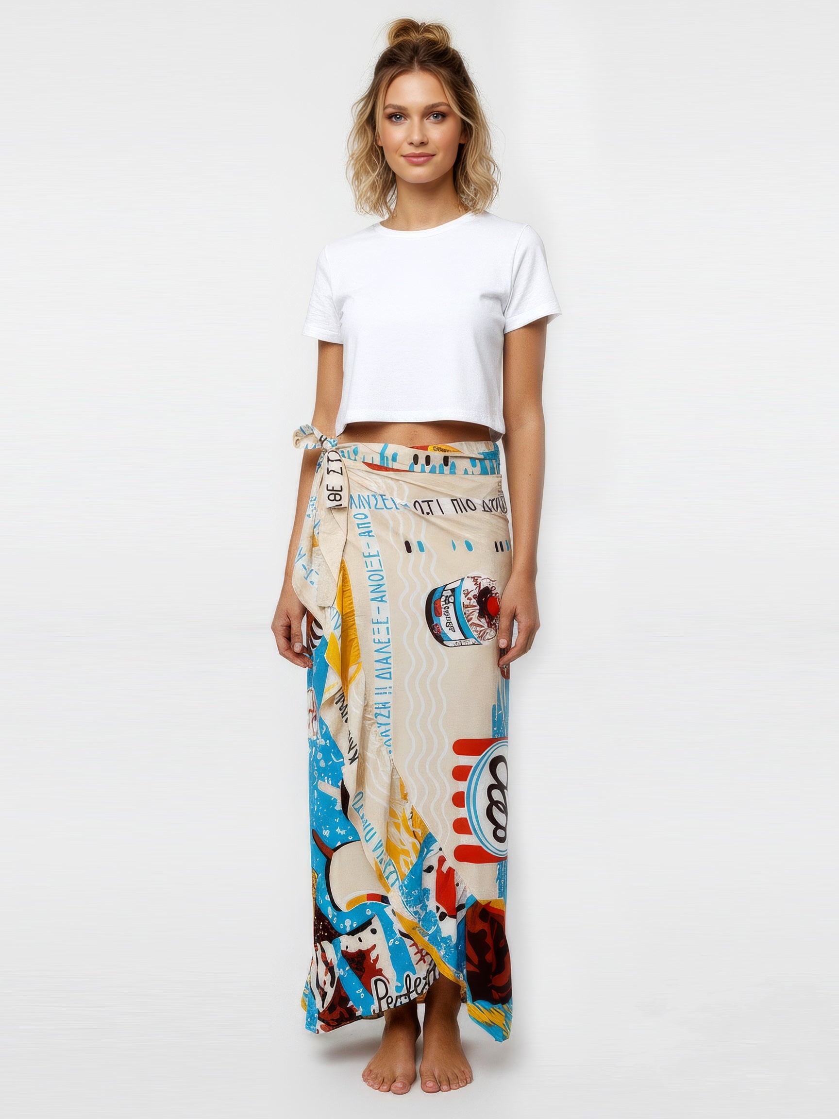 GELATO wrap skirt with frill hem
