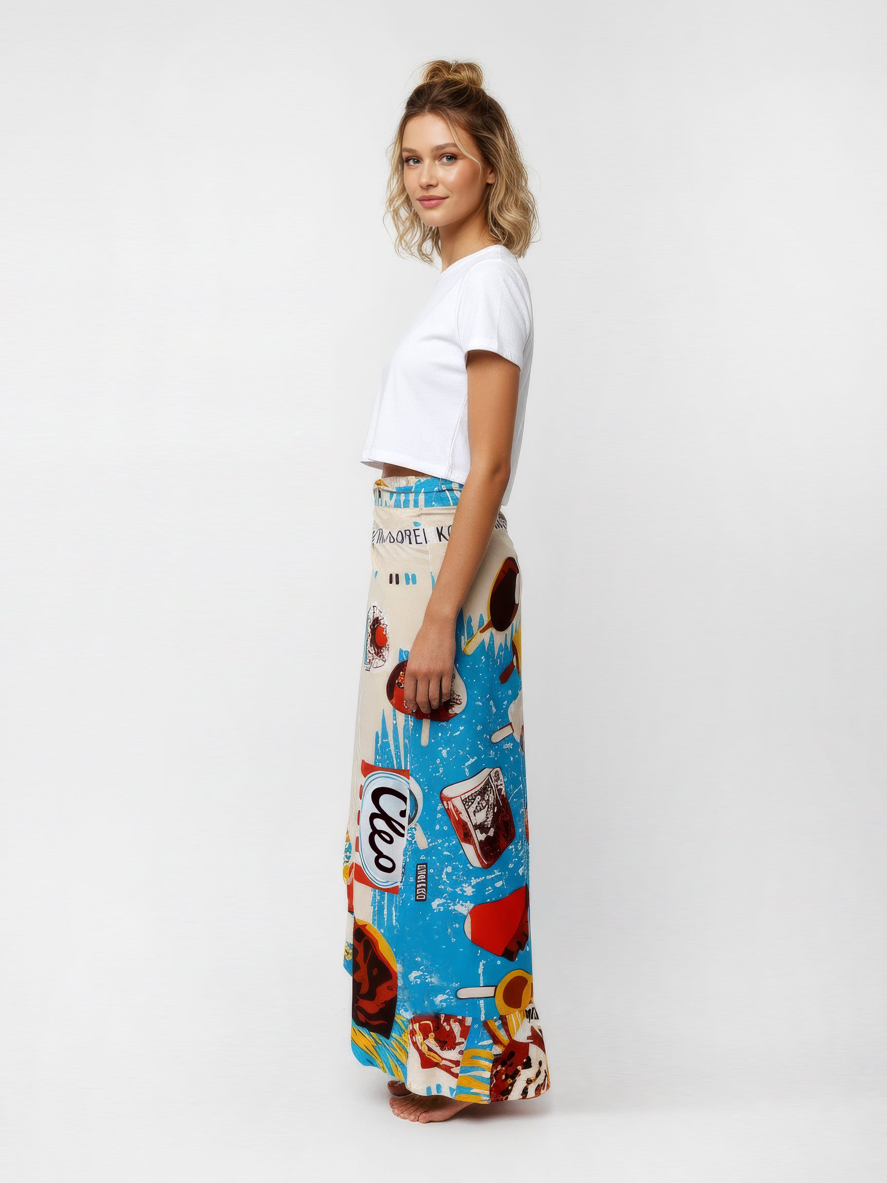 GELATO wrap skirt with frill hem