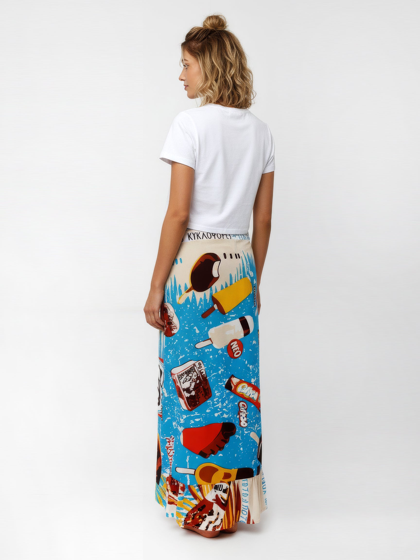 GELATO wrap skirt with frill hem