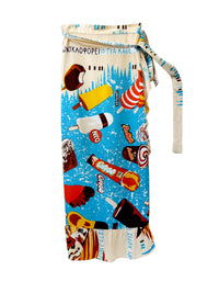 GELATO wrap skirt with frill hem