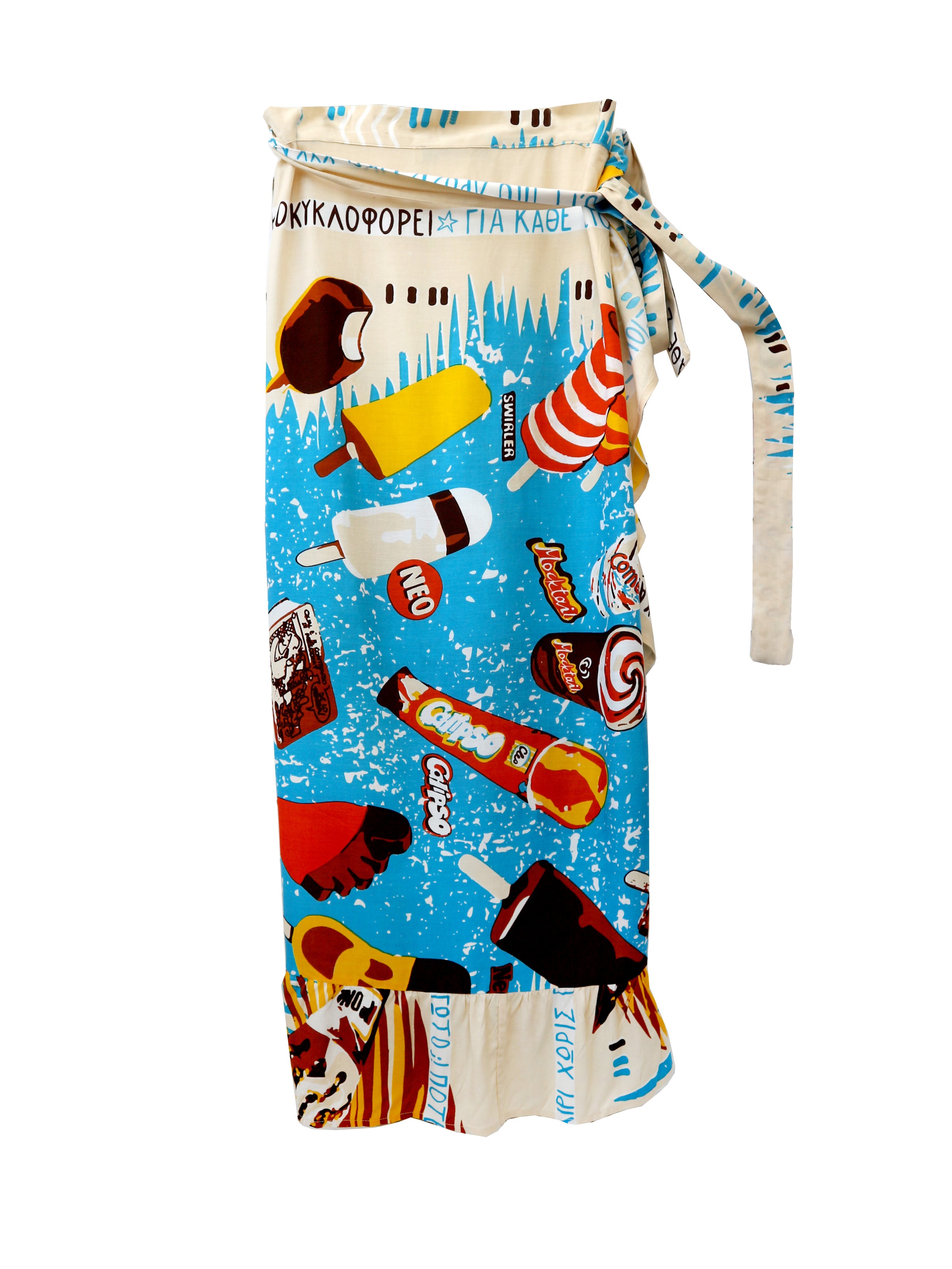 GELATO wrap skirt with frill hem