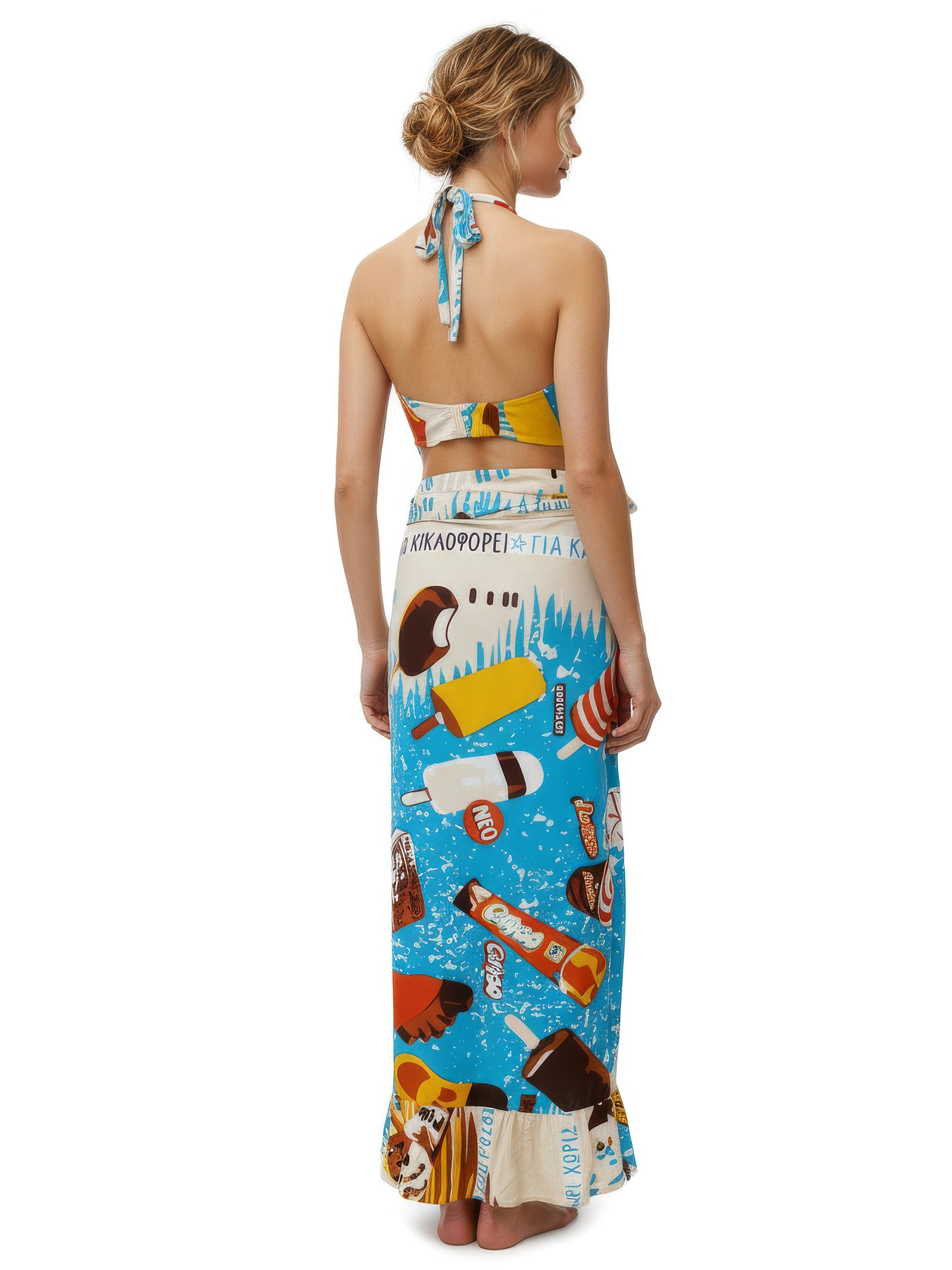 GELATO wrap skirt with frill hem