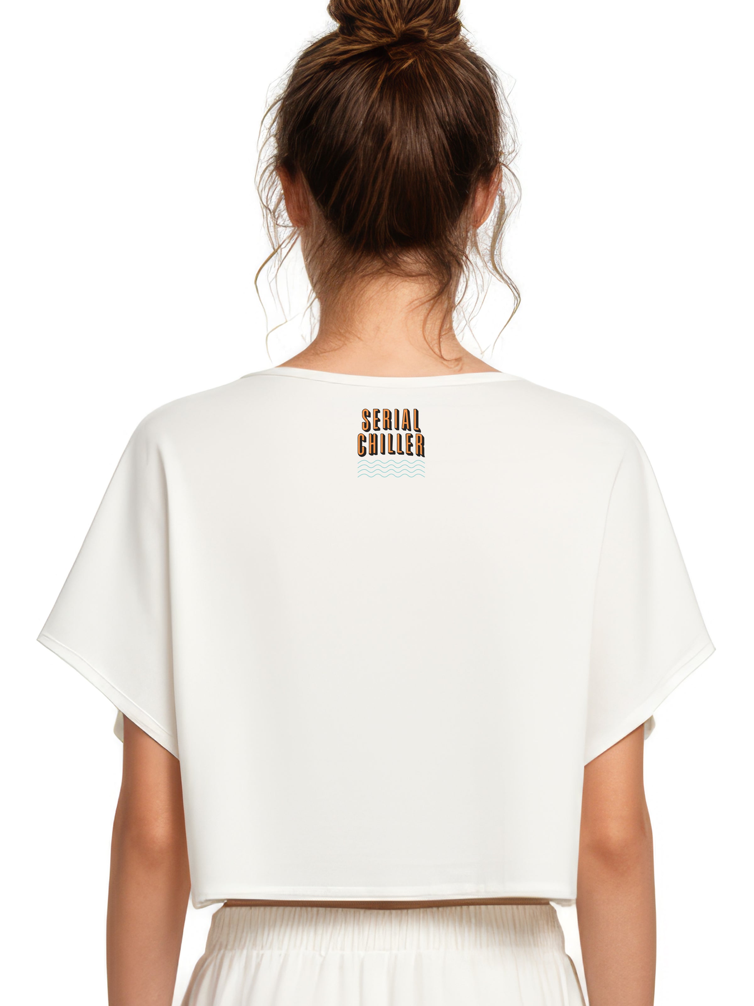 SERIAL CHILLER loose crop top- off white