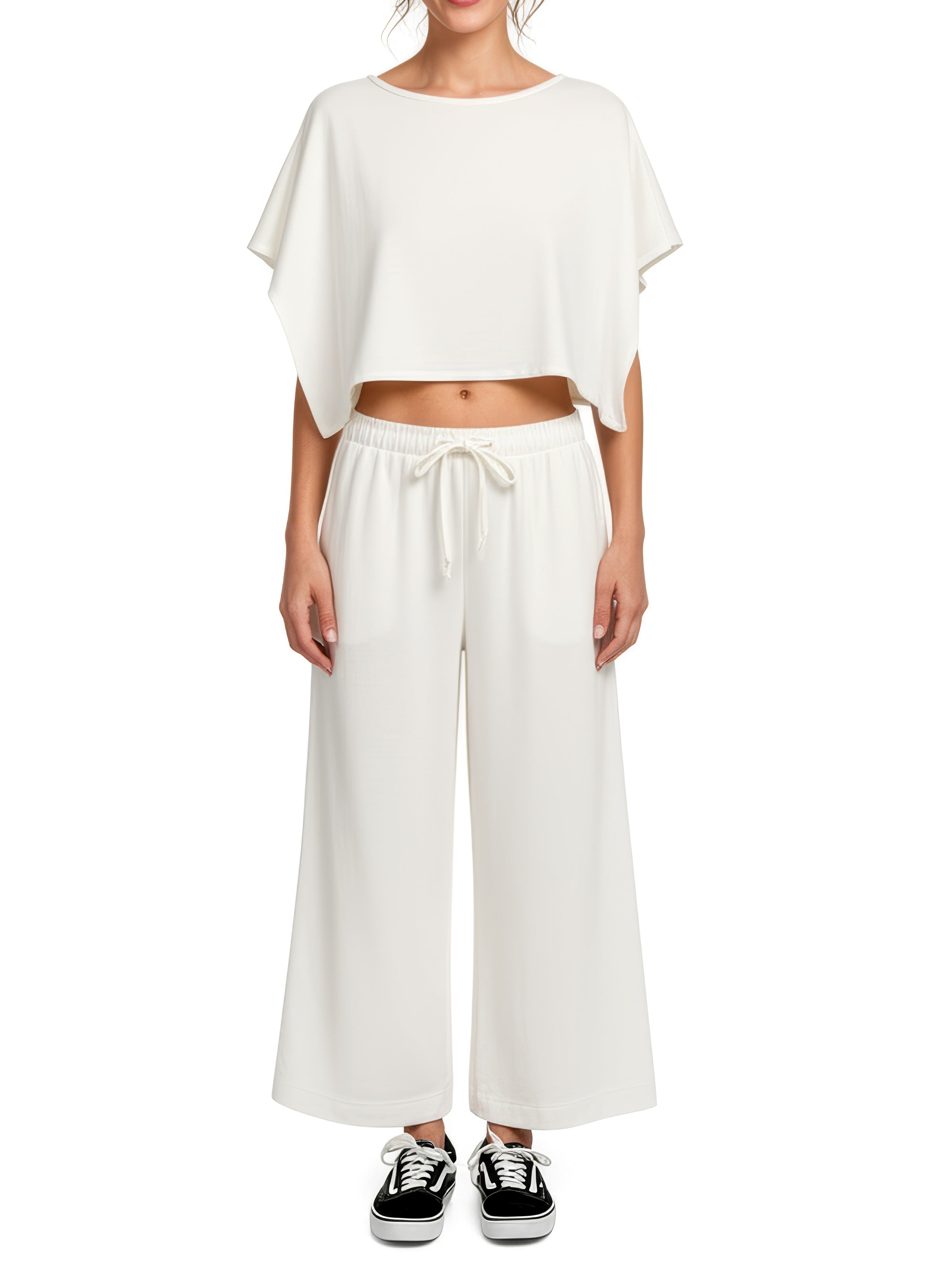 SERIAL CHILLER loose leg pants- off white