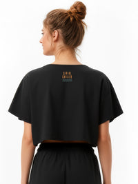 SERIAL CHILLER loose crop top- black