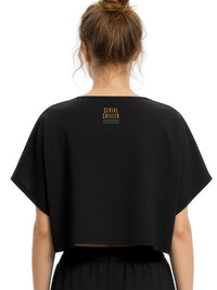 SERIAL CHILLER loose crop top- black