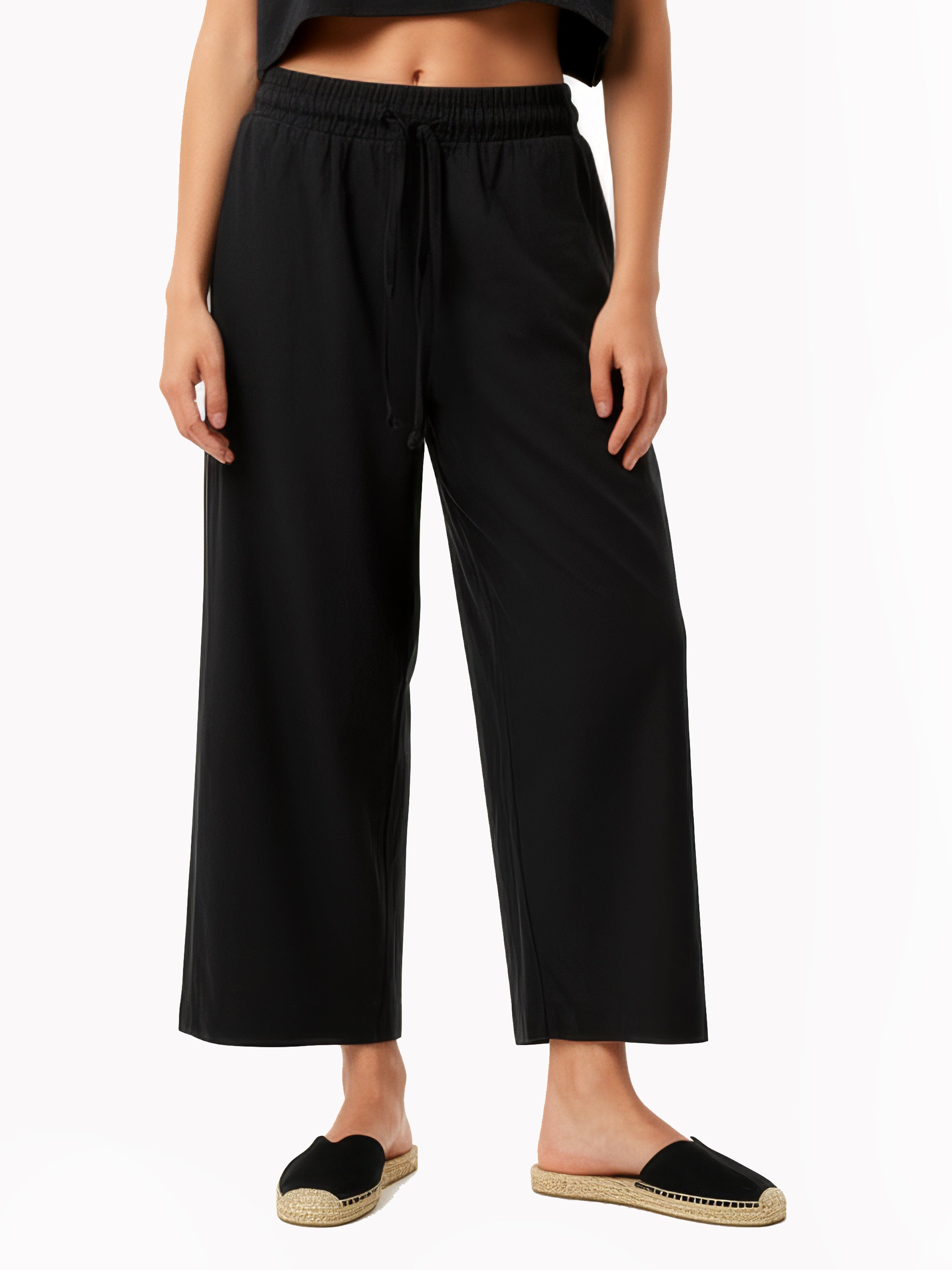 SERIAL CHILLER loose leg pants- black