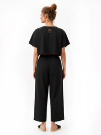 SERIAL CHILLER loose leg pants- black