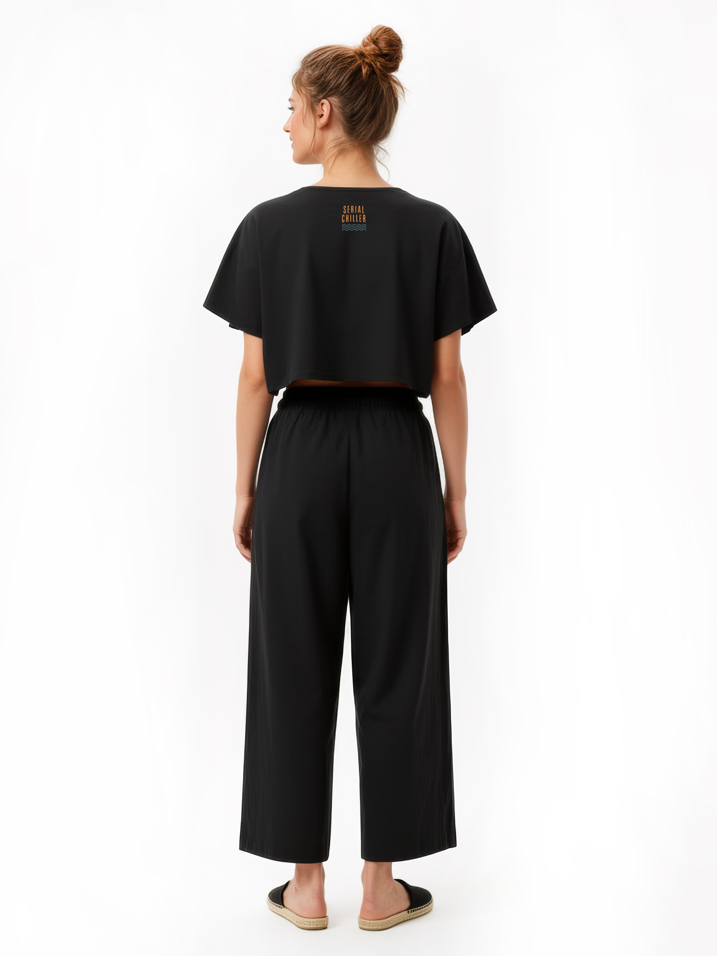 SERIAL CHILLER loose leg pants- black