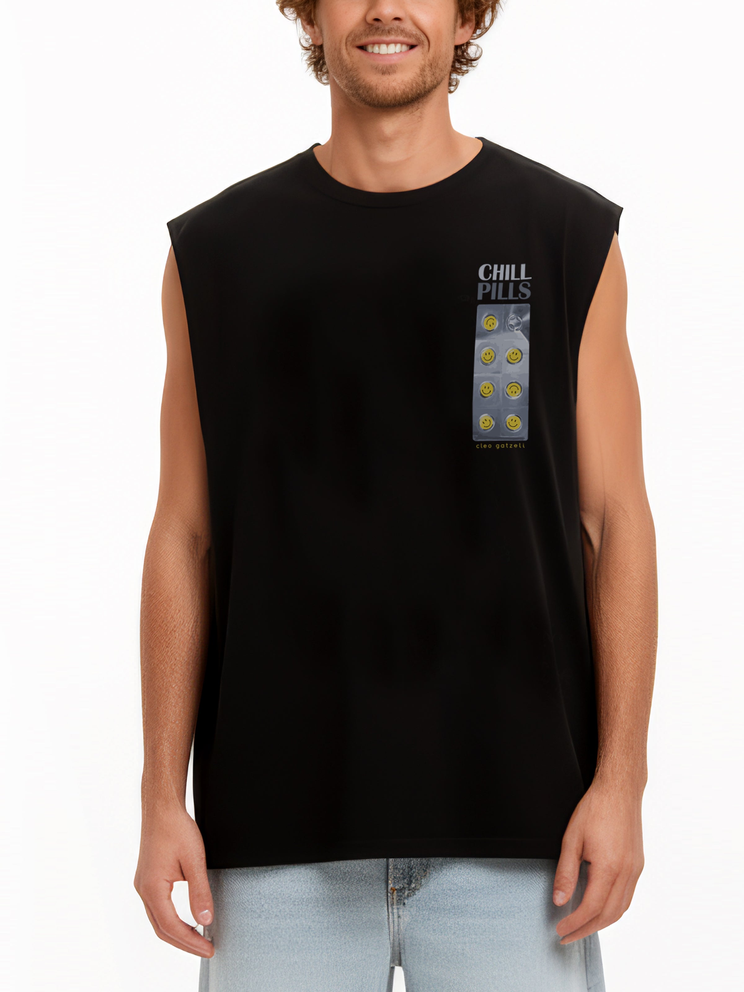 CHILL PILLS sleeveless tank top