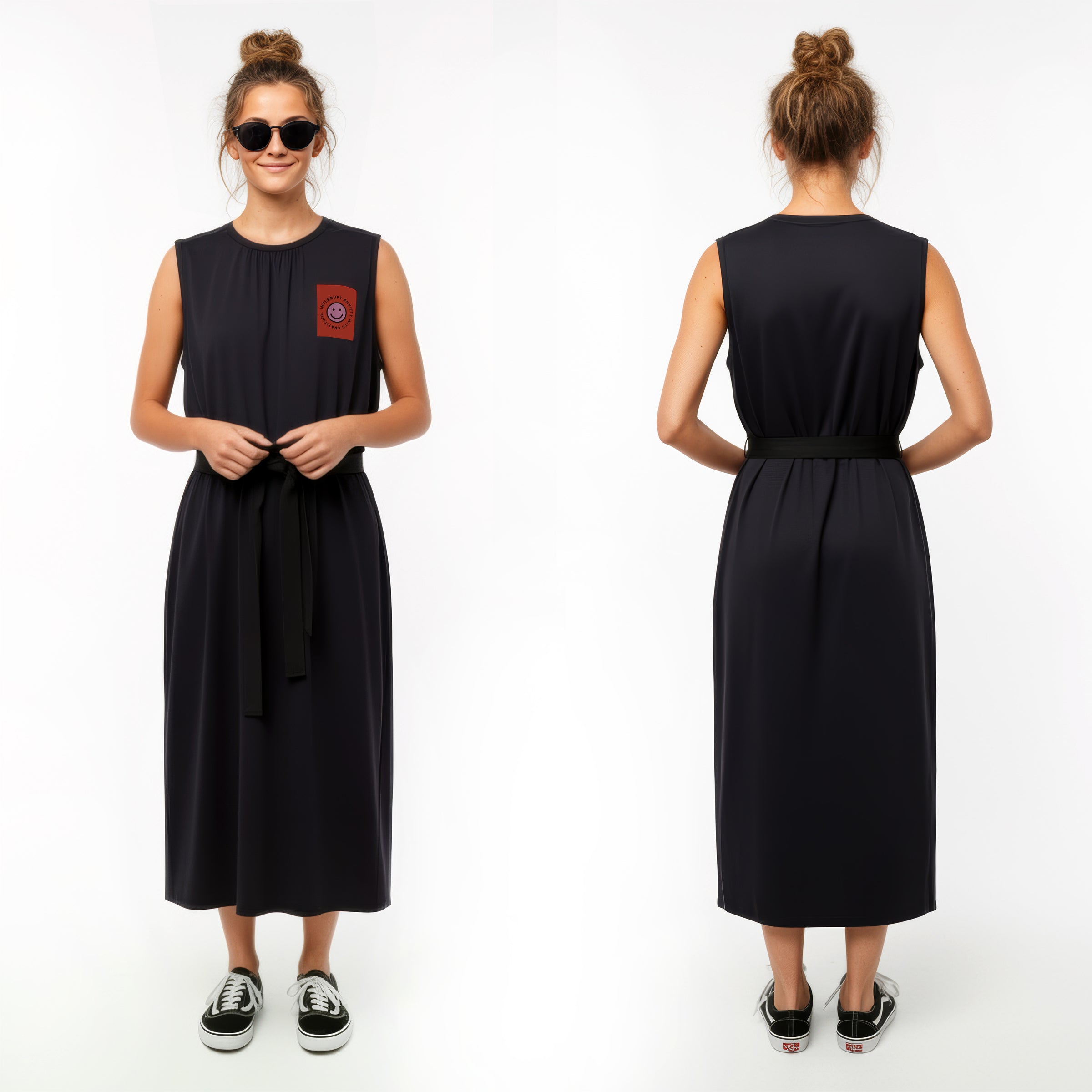 INTERRUPT ANXIETY jersey dress with rib details