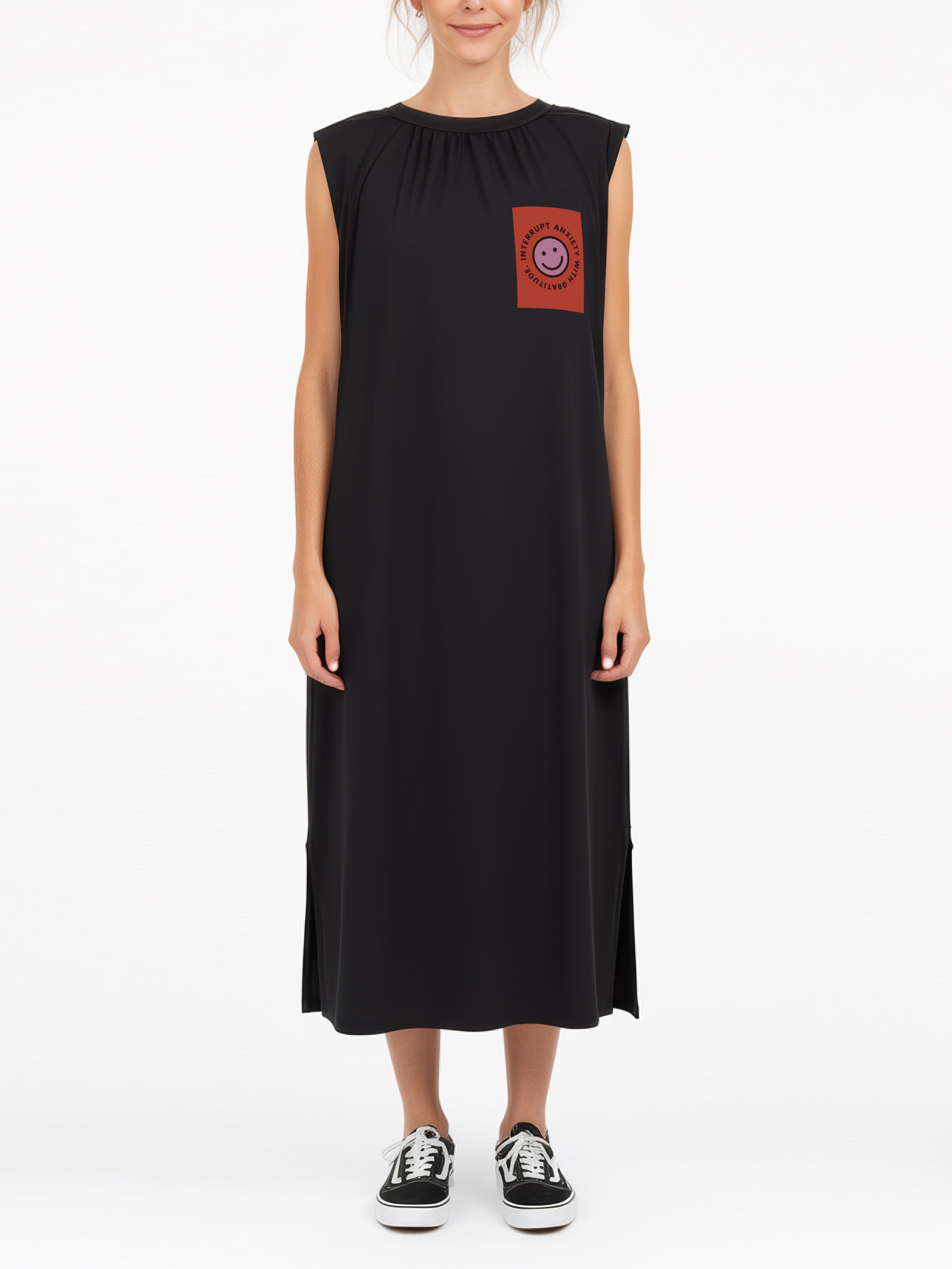 INTERRUPT ANXIETY jersey dress with rib details